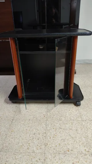Mueble TV HIFI Negro y Marrón