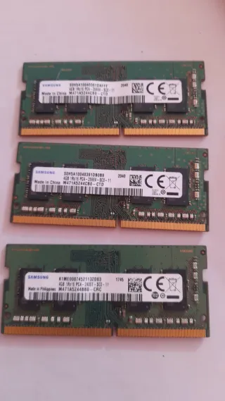 3x 4GB DDR4 SODIMM Samsung RAM para portátil