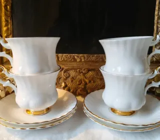 Set 4 Tazze caffè Royal Albert Val d'Or