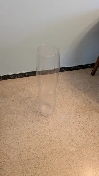 Jarrón de cristal fino transparente  70x16cm