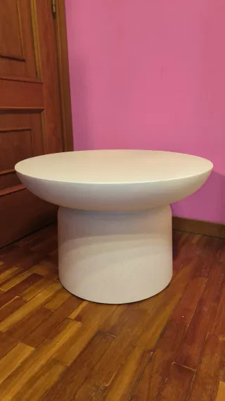 Mesa de diseñoLYDUM Ø60 fibrocemento gris/bei