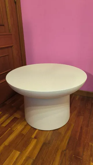 Mesa de diseñoLYDUM Ø60 fibrocemento gris/bei