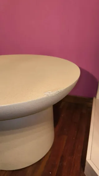 Mesa de diseñoLYDUM Ø60 fibrocemento gris/bei