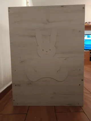 Cuna Blasibed Bunny madera pino gris