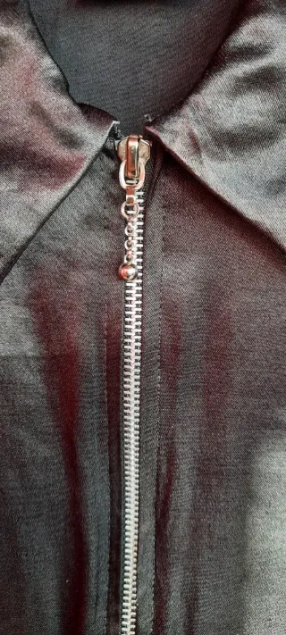 Camicia nera con zip New Look