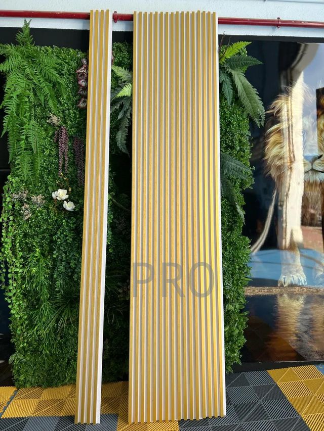 Listones de PVC Blanco Dorado