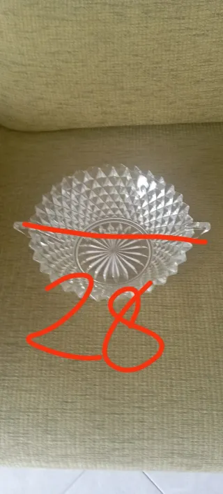 Centrotavola in vetro trasparente