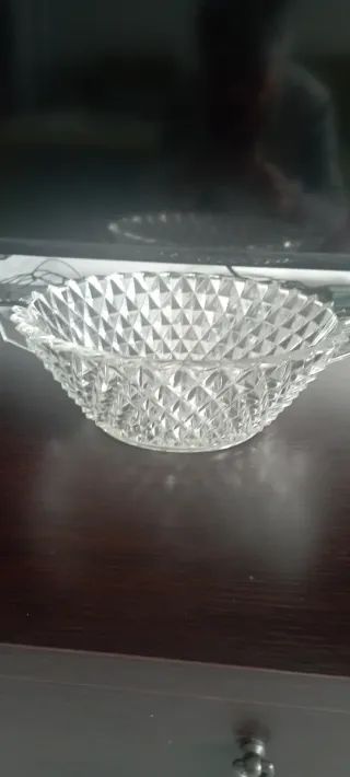 Centrotavola in vetro trasparente