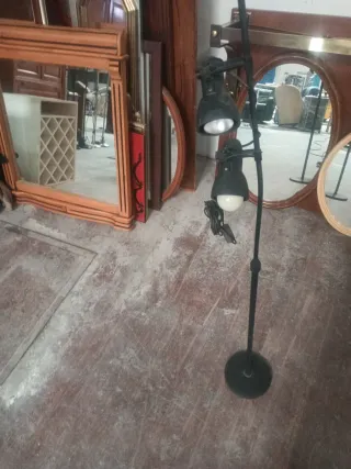 Lámpara negra doble luz metal y cristal