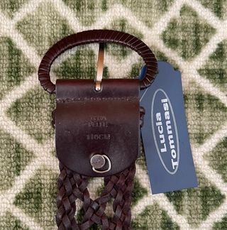 Cintura donna vera pelle intrecciata 110cm