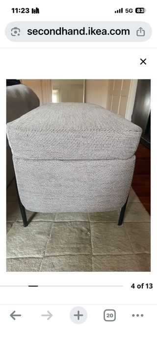 Banco pie de cama Ikea beige/gris