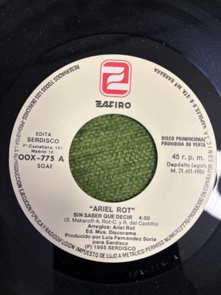 Single Vinilo Ariel Rot - Sin saber qué decir