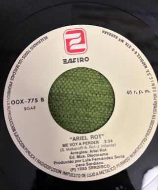 Single Vinilo Ariel Rot - Sin saber qué decir