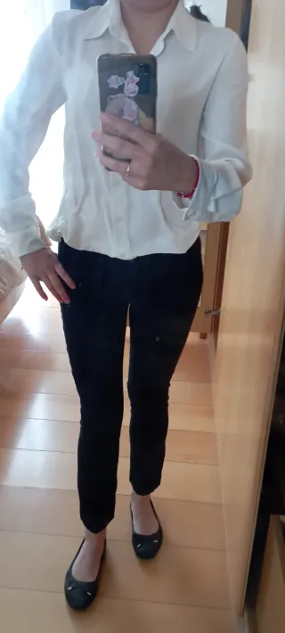 Pantalón Mango Talla XS Negro