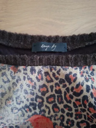 Maglia donna animalier marrone e rossa
