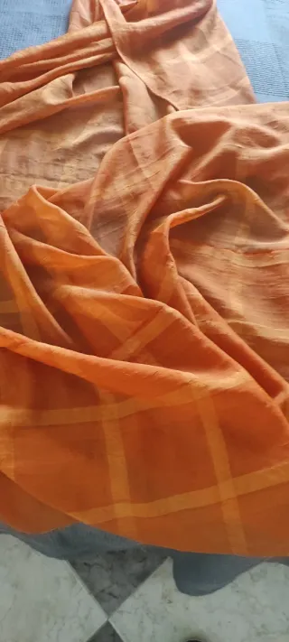 Cortina naranja estilo algo rugoso 210 alto y 150