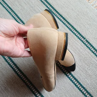 Bailarina ante Uterqüe Beige y Negro Talla 40