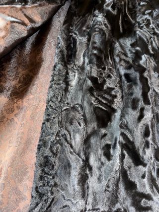 Abrigo de piel R. Tejada negro largo