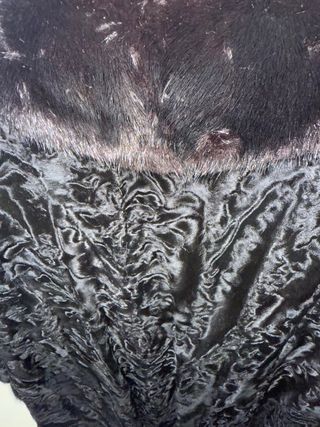 Abrigo de piel R. Tejada negro largo