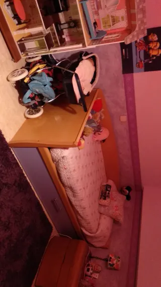 Cama nido con cajonera y escritorio con estanteria