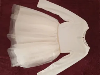 Vestido blanco roto tul niña