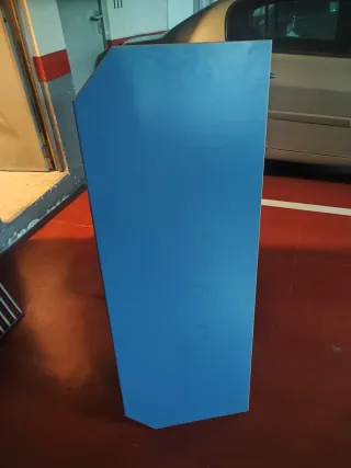 Mesa plegable de madera azul