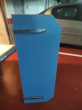 Mesa plegable de madera azul
