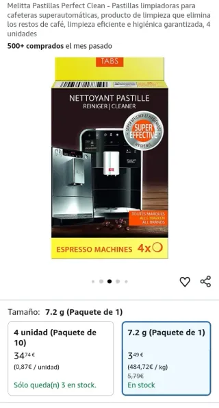 Kit Limpieza Cafetera Melitta Anti Calc y Perfect