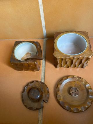 Cuencos rústicos madera tallada a mano