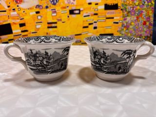 Juego tetera lechera 2 tazas porcelana LA CARTUJA