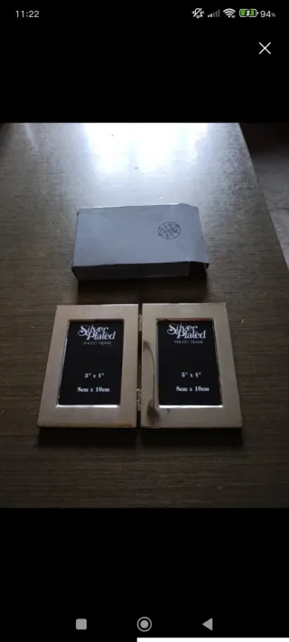 Marco de fotos doble plateado