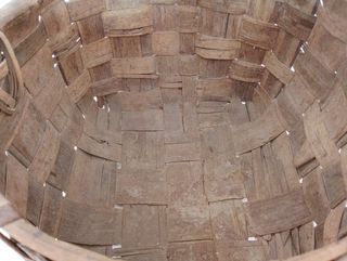 Cesta antigua madera castaño