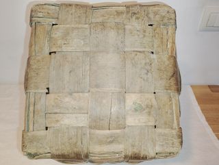 Cesta antigua madera castaño