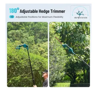 Cortasetos telescópico a batería