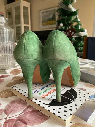 Zapatos Peep Toe Verdes T37