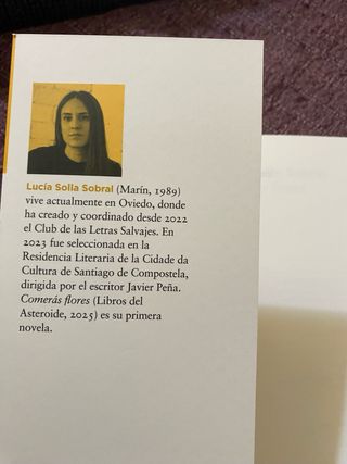 Lucia Solla Sobral./ Comerás flores