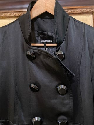 Abrigo largo negro Stradivarius