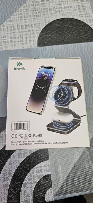 Base Carga 3 en 1 QI2 Negro Friendly