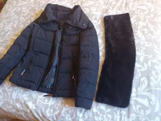 Cazadora acolchada Mango negra Talla XS