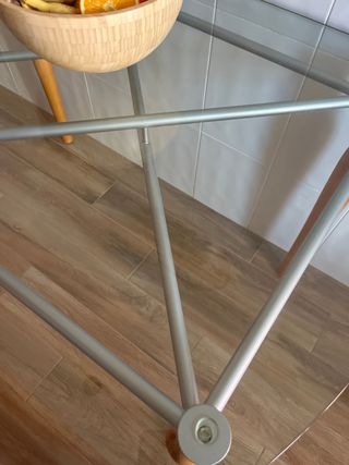 Mesa de cocina cristal y madera