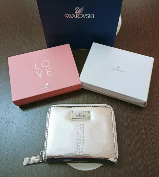 Monedero Swarovski Plateado Brillante