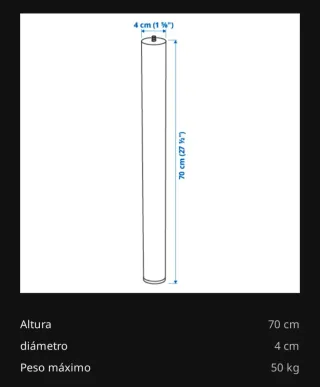 4 Patas Regulables Ikea Metal/Plástico