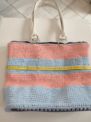 Borsa donna in cotone realizzata a mano.