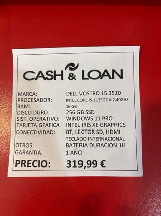 Portátil Dell Vostro 15 3510 Intel i5