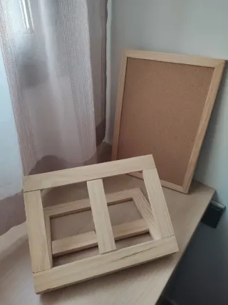 Atril de madera, tablón de notas medidas