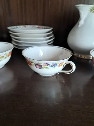 Juego de café Bidasoa porcelana floral