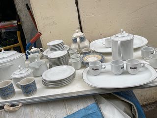 Vajilla Bidasoa Porcelana Vintage Azul/Blanco