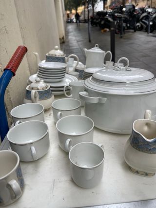 Vajilla Bidasoa Porcelana Vintage Azul/Blanco