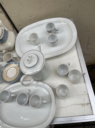 Vajilla Bidasoa Porcelana Vintage Azul/Blanco