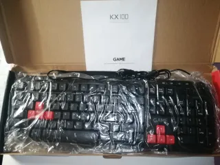 Teclado Ordenador GAME KX100 Negro rojo con cable